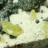 Titanite With Calcite & Hematite