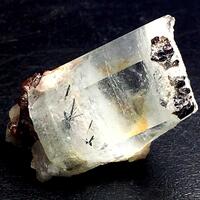 Aquamarine With Columbite Inclusions & Spessartine