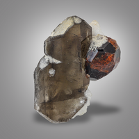 Garnet On Smoky Quartz