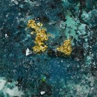 Native Gold & Shattuckite & Malachite