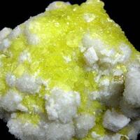 Native Sulphur On Aragonite