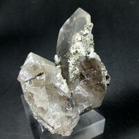 Bertrandite Hübnerite & Pyrite On Smoky Quartz