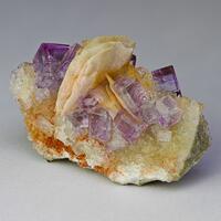 Fluorite With Baryte & Quartz