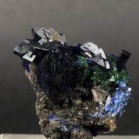 Azurite On Malachite