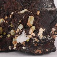 Sturmanite On Andradite On Hausmannite With Celestine