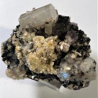 Beryl Var Goshenite With Tourmaline Muscovite & Fluorite