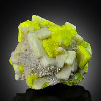 Native Sulphur With Aragonite & Calcite