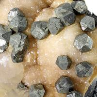 Pyrite With Manganoan Calcite & Calcite