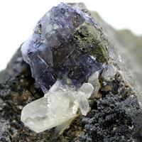 Fluorite Chalcopyrite & Quartz On Muscovite