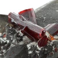 Realgar On Calcite With Picropharmacolite