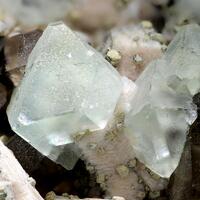 Fluorite On Orthoclase With Smoky Quartz & Spessartine