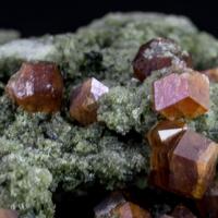 Grossular Var Hessonite With Diopside