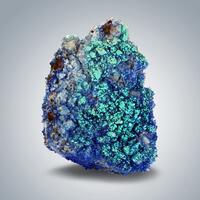 Azurite & Malachite On Dolomite & Calcite