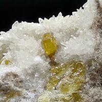 Native Sulphur On Calcite