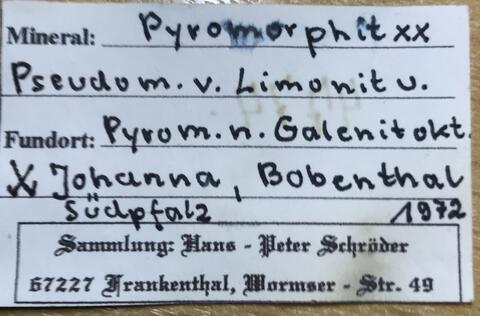 Label Images - only: Limonite & Pyromorphite Psm Galena