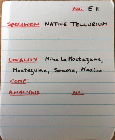 Label Images - only: Native Tellurium