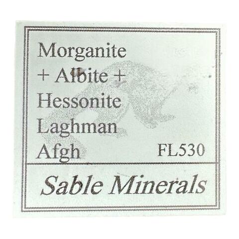 Label Images - only: Morganite & Hessonite With Cleavelandite