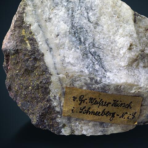 Label Images - only: Native Bismuth Erythrite & Skutterudite In Quartz