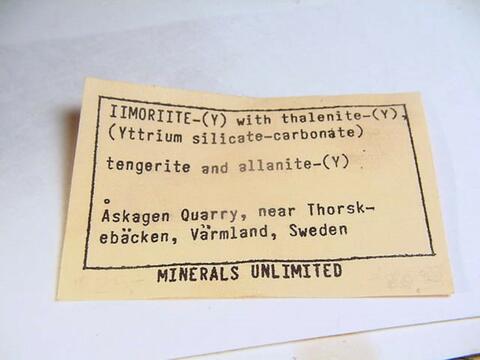 Label Images - only: Iimoriite-(Y) Thalénite-(Y) & Tengerite