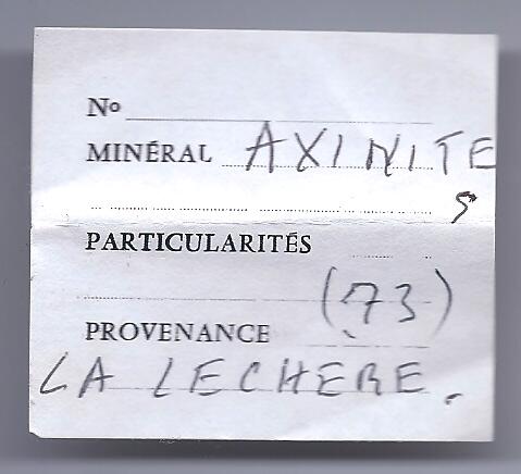 Label Images - only: Axinite-(Fe)