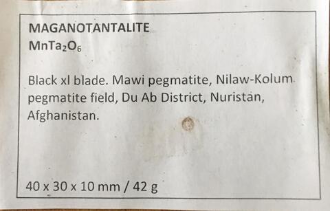 Label Images - only: Tantalite-(Mn)