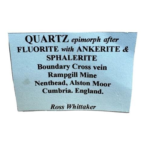 Label Images - only: Quartz Psm Fluorite With Ankerite & Sphalerite