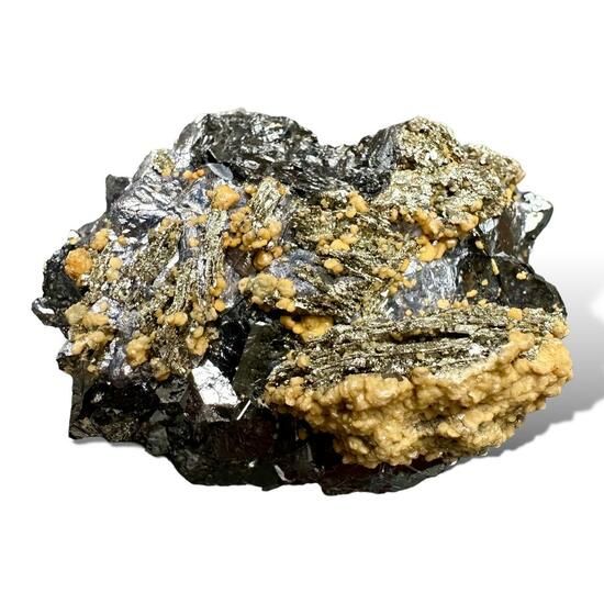 Pyrite Psm Pyrrhotite With Siderite On Galena & Sphalerite