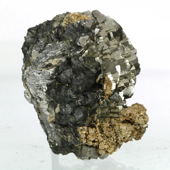 Arsenopyrite With Dolomite On Magnetite On Löllingite