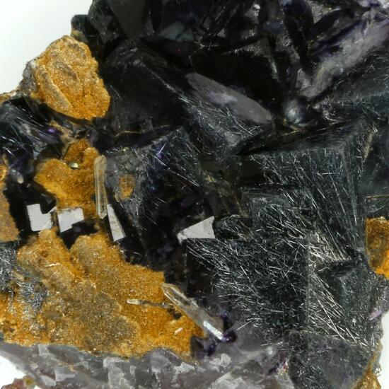 Boulangerite In Fluorite With Siderite