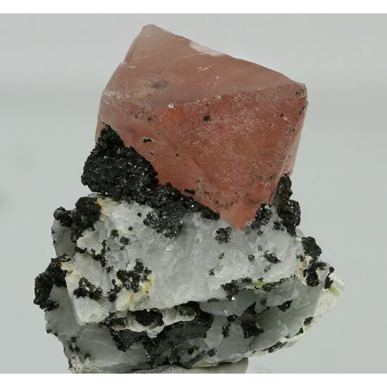 Fluorite With Byssolite & Chalcopyrite On Calcite