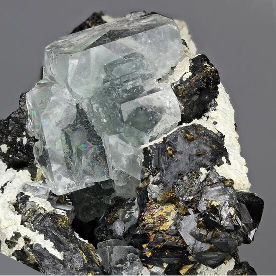 Fluorite Sphalerite & Chalcopyrite