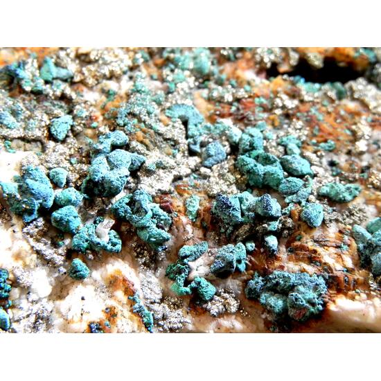 Alumo-chalcosiderite On Pyrite & Dolomite