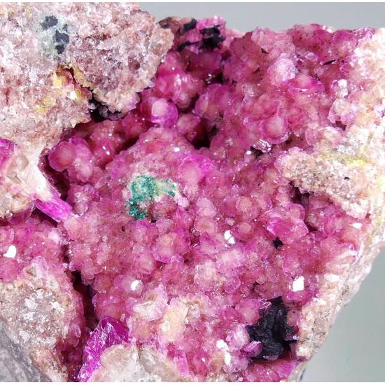 Cobaltoan Calcite With Malachite & Heterogenite