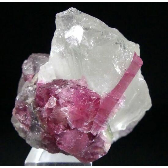 Elbaite Var Rubellite On Quartz