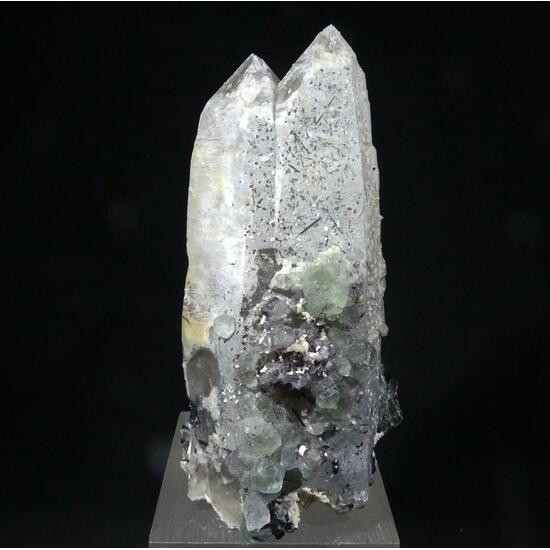 Fluorite & Schorl On Quartz