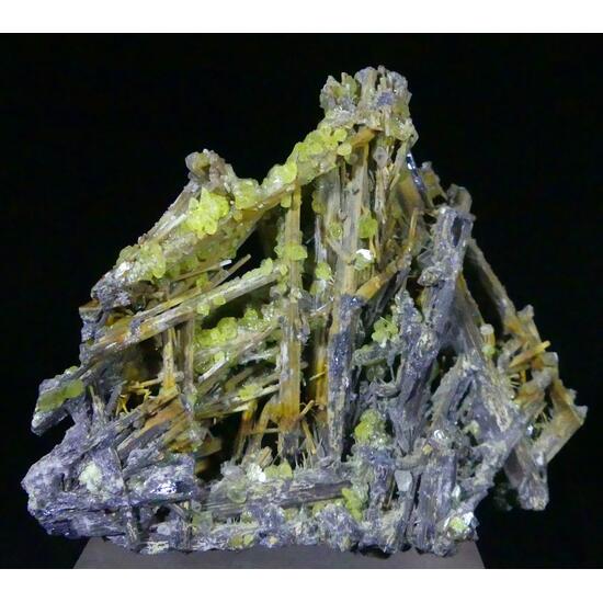 Sénarmontite Native Sulphur Cervantite & Stibiconite Psm Stibnite On Stibnite