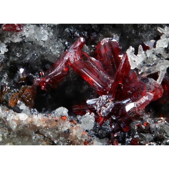 Proustite With Stephanite & Xanthoconite