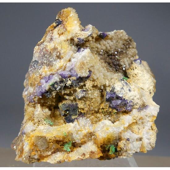 Torbernite & Fluorite On Quartz