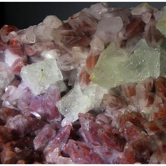 Fluorite On Calcite With Hematite