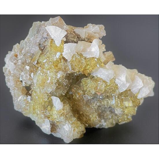 Dolomite On Fluorite With Marcasite