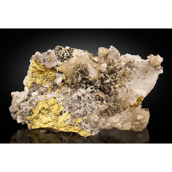 Baryte & Marcasite On Quartz & Chalcopyrite