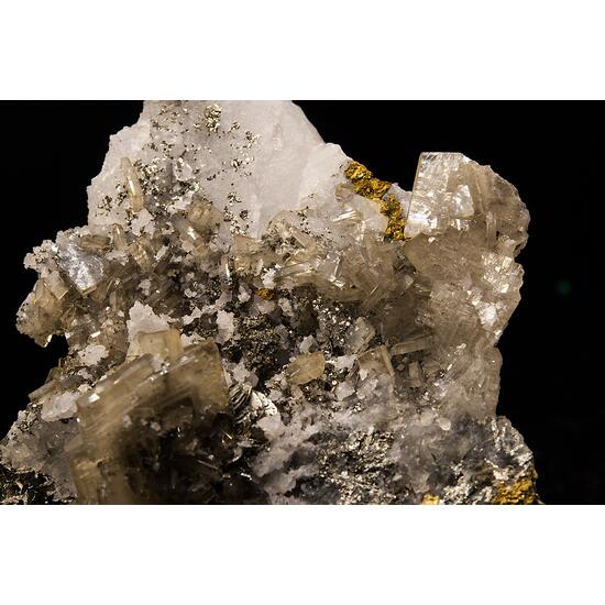 Baryte & Marcasite On Quartz & Chalcopyrite