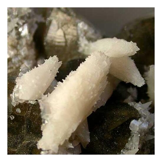 Calcite On Smoky Quartz