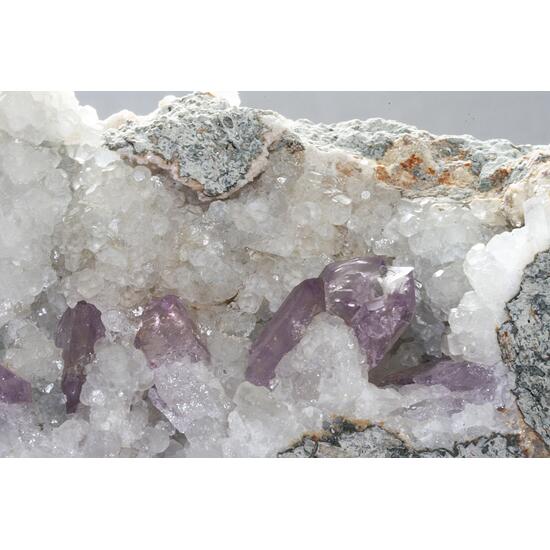 Amethyst On Calcite
