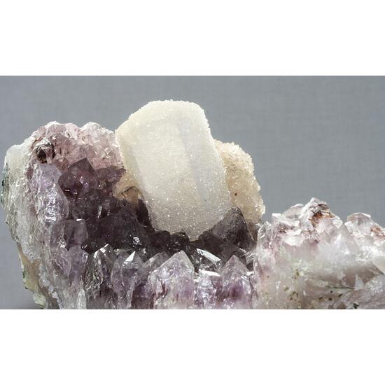 Calcite On Amethyst