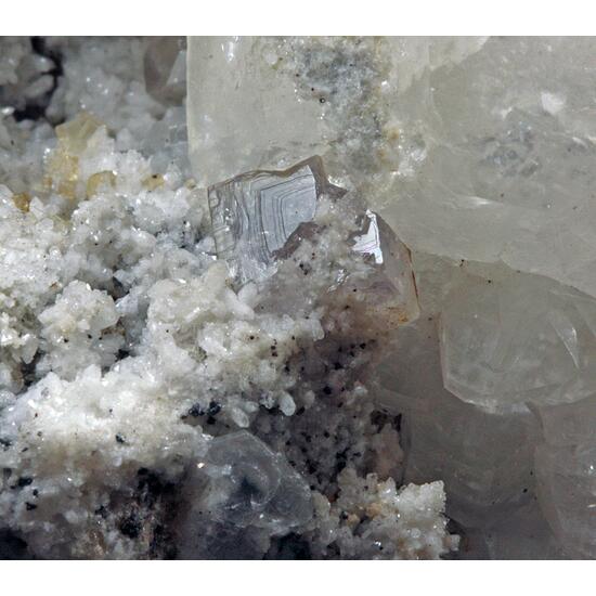 Calcite & Fluorite On Siderite