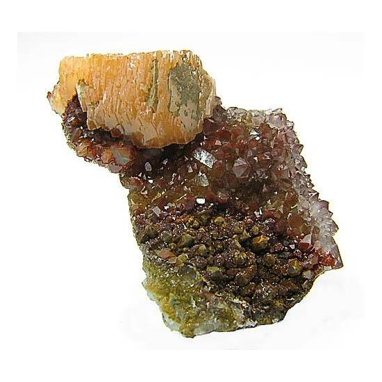 Calcite On Amethyst