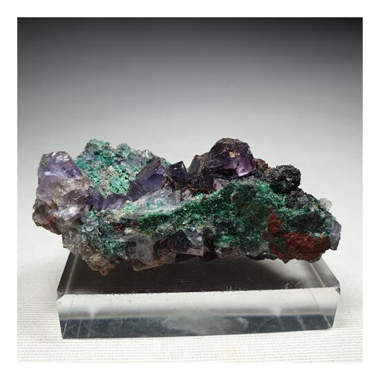 Fluorite Native Silver & Brochantite