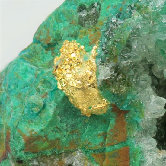 Gold With Chrysocolla & Atacamite & Quartz