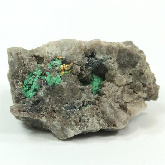 Gold With Quartz & Malachite & Bornite